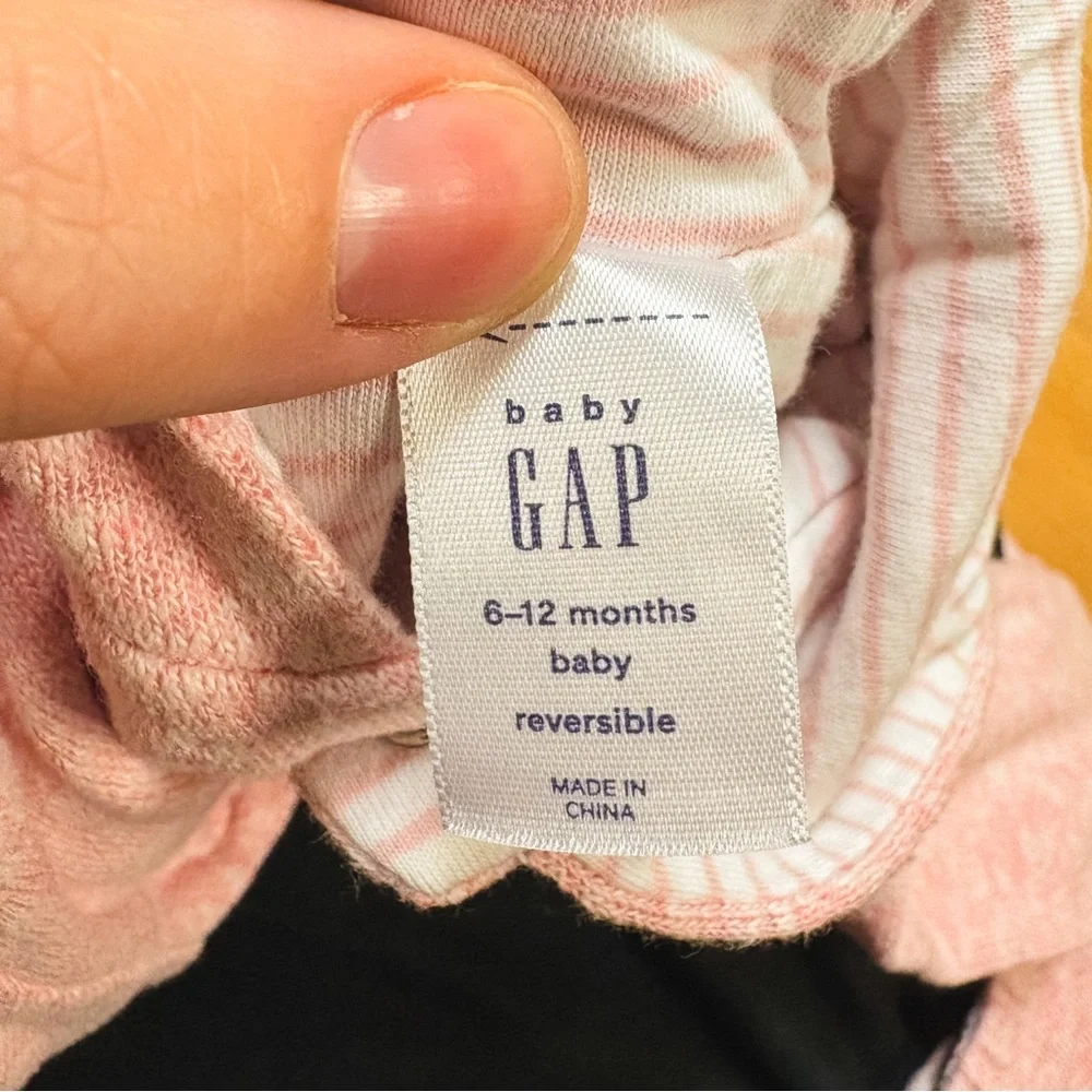 Baby Gap Pink 2-Piece Reversible Hooded Bear Top & Bottoms Set Baby 6-12M
